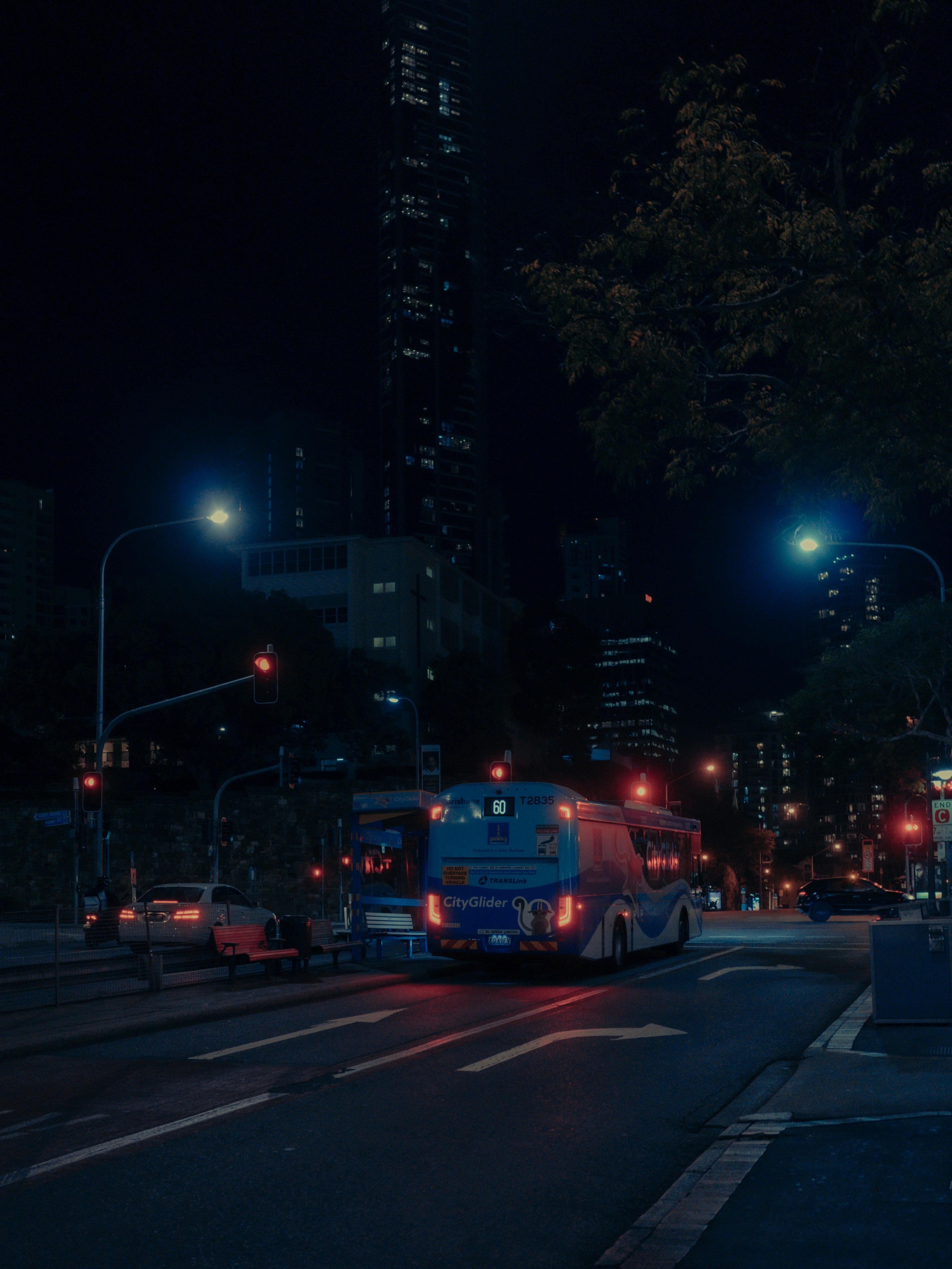 cars on road during night time